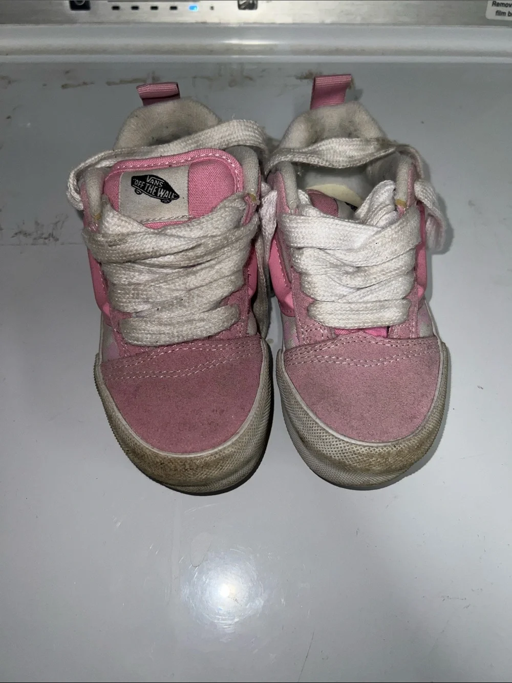 Vans Kids Pink and White High-Top Sneakers